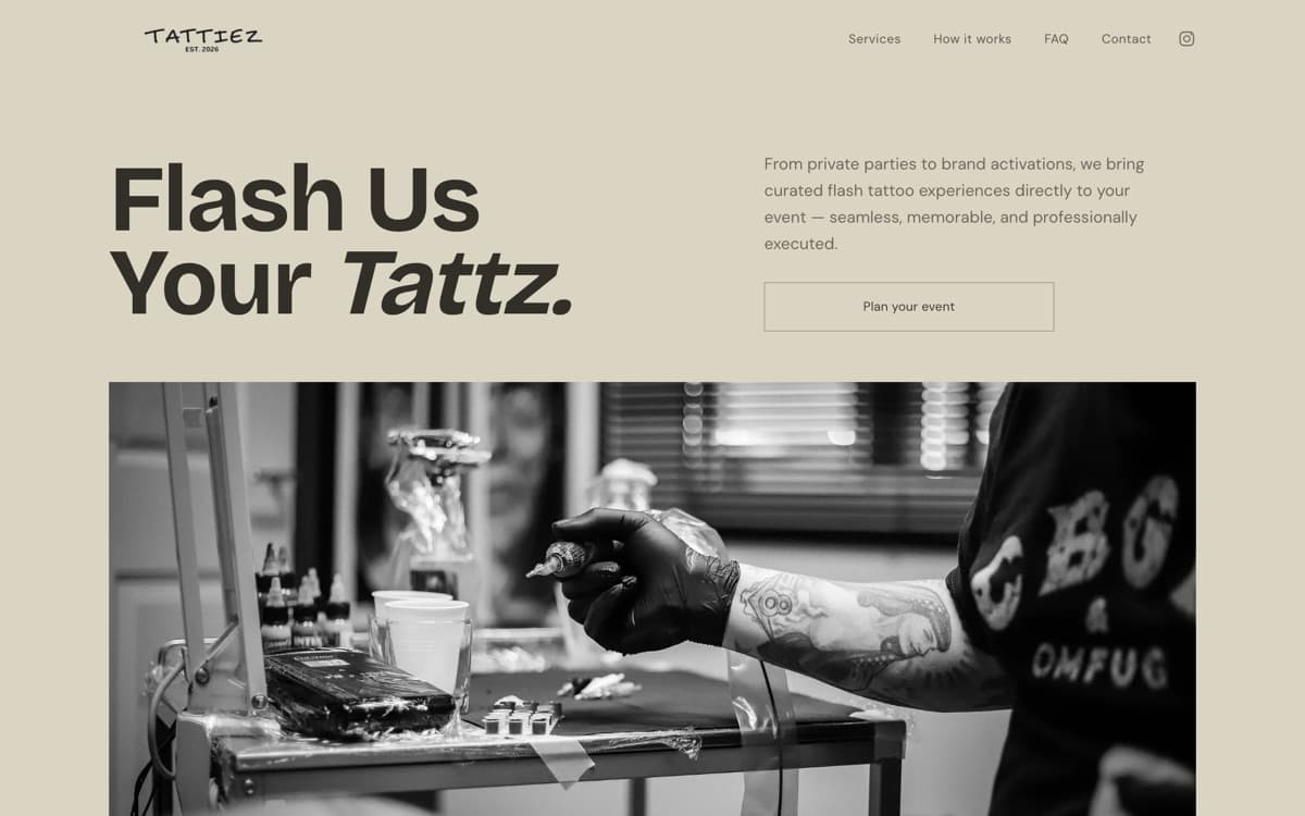 The Tattiez home page, as it ships